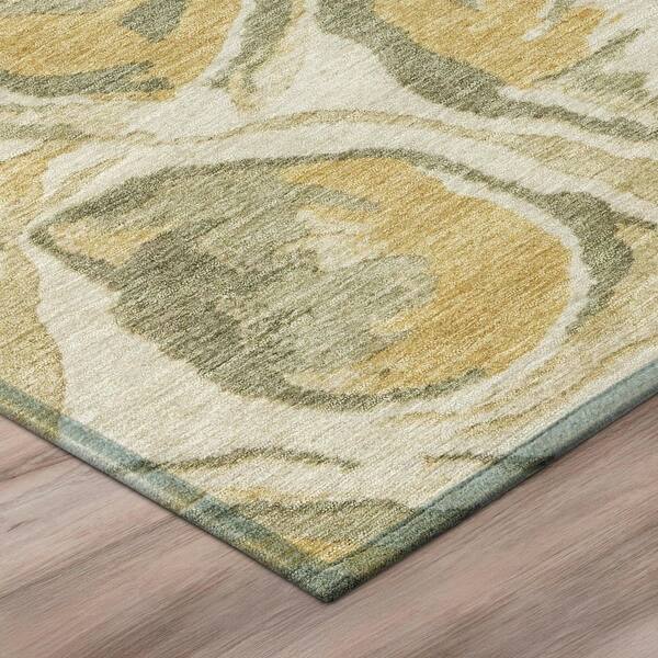 Chantille Machine Washable Indoor/Outdoor Abstract ACN3019 Gold 8 ft. x 10 ft. Area Rug