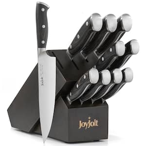 11-Piece High-Carbon Steel Assorted Kitchen Knife Set with Wooden Knife Block