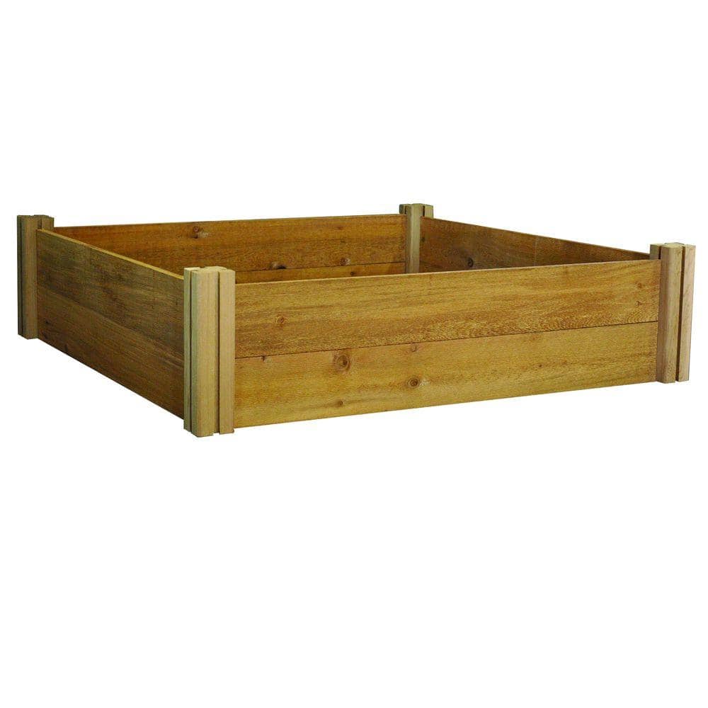 Natural Cedar Modular Raised Garden Bed 48 x 48 x 13 Inches
