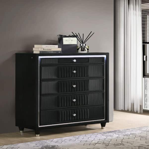 black velvet dresser Priscilla Black Dresser & Mirror