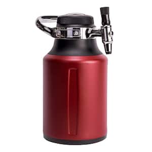 uKeg Go 64 oz. Chili Red/Stainless Steel Carbonated Growler