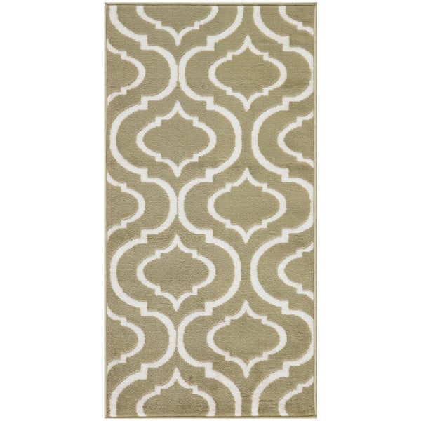 Nourison Jubilant Olive doormat 2 ft. x 4 ft. Trellis Transitional Area Rug