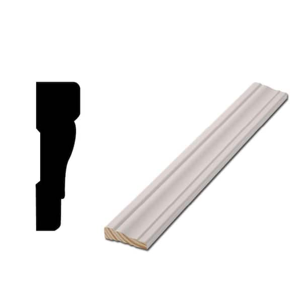 WM 356 - 11/16 in. D x 2-1/4 in. W x 83-1/2 in. L Primed Wood Finger-Jointed Door Casing Molding Set