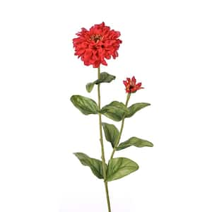 30 in. Red Artificial Zinnia Flower Bud