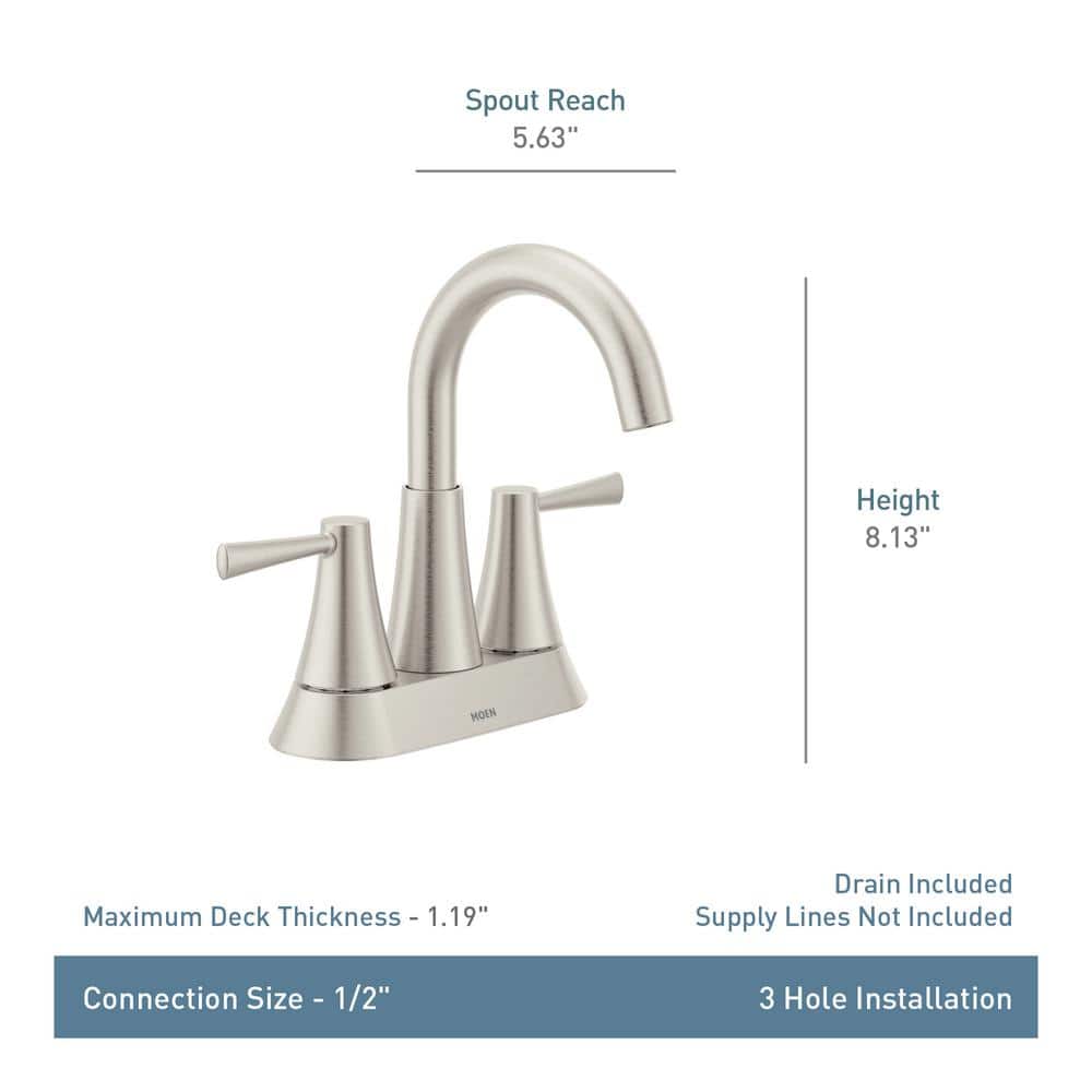 Matte Black Brass Two-Handle 4" Centerset Bathroom Faucet