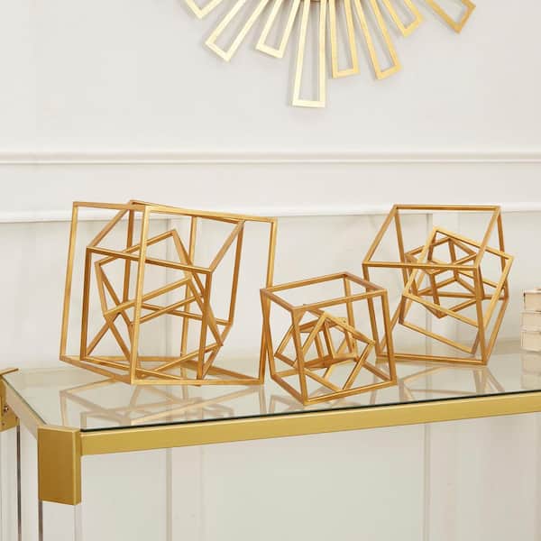 Silverwood Furniture Reimagined Dimensional Decorative Cube Metal Cube  (Set of 3)