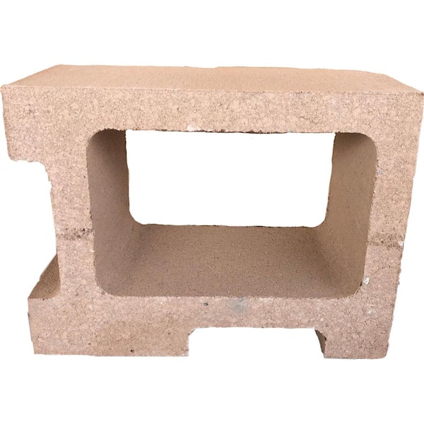 Southwest Block 12 in. x 8 in. x 16 in. Tan Smooth Concrete Block 6 in ...