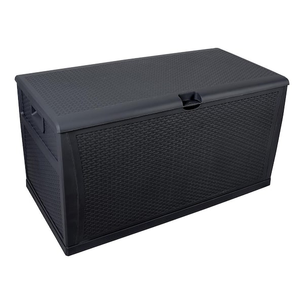 Karl home 120 Gal. HDPE Storage Deck Box Black, Loading 175 lbs.