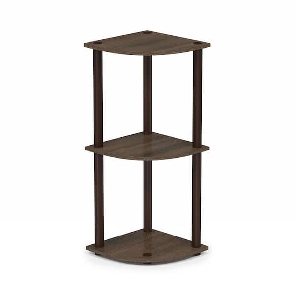 null Turn-N-Tube Walnut/Brown 3-Shelf Corner Open Shelf