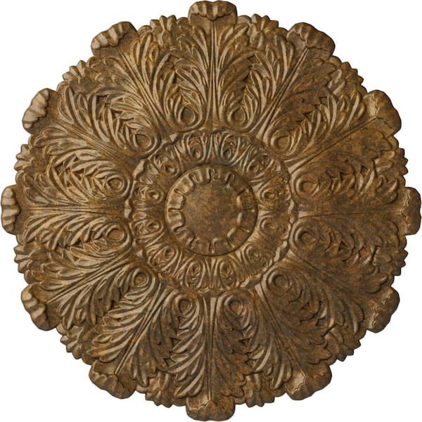 Ekena Millwork 31 in. x 1-1/2 in. Durham Urethane Ceiling Medallion (Fits Canopies up to 4-1/4 in.), Rubbed Bronze