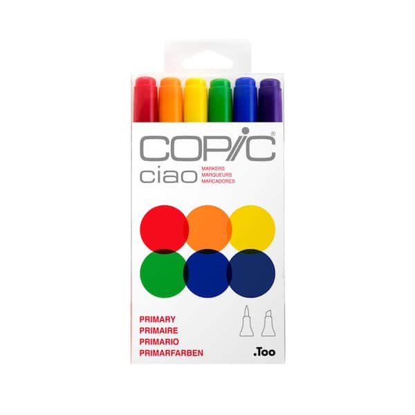 COPIC Ciao Marker Set, Primary (6-Colors)