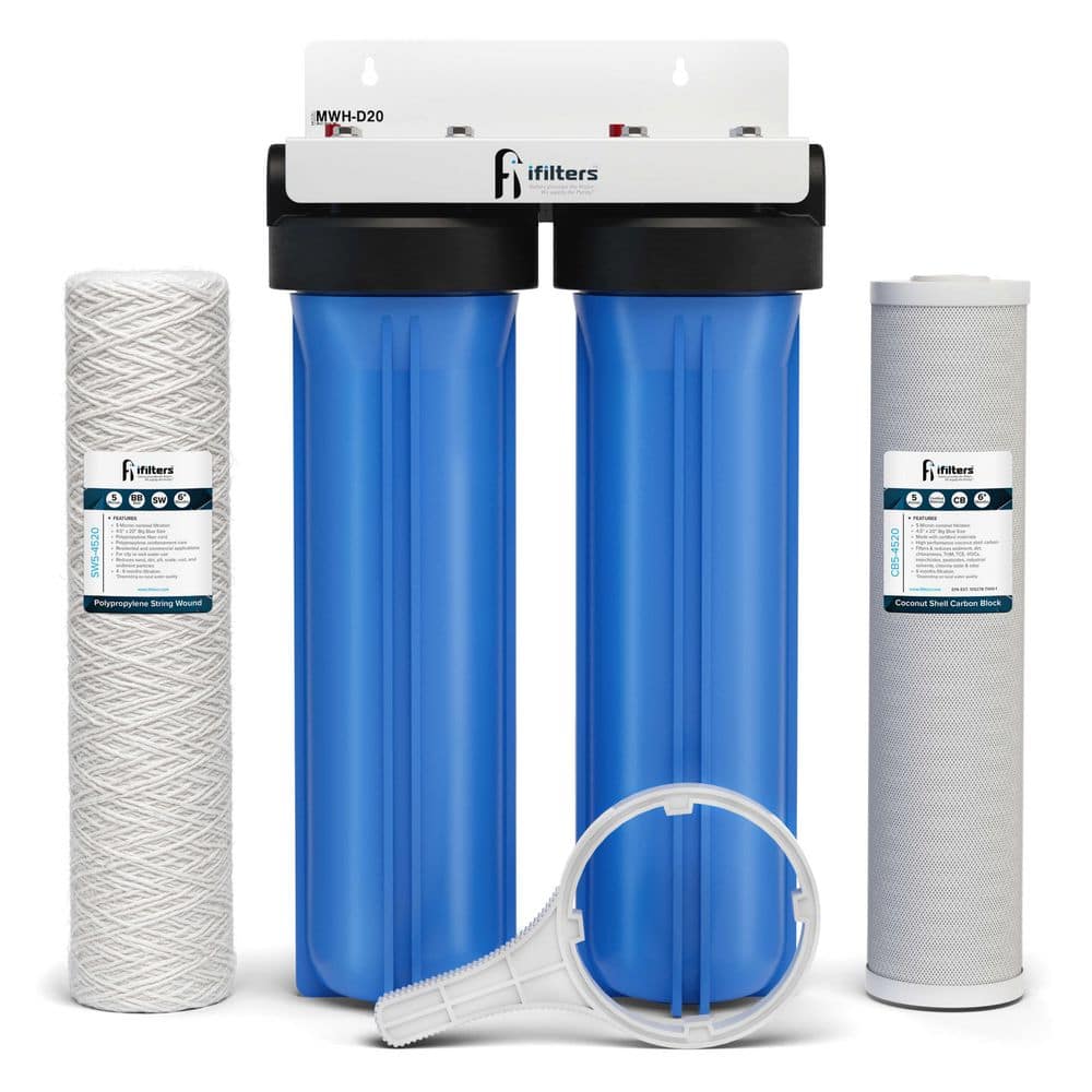 Whole House Water Filter System, 2-Stage Big Blue Sediment & CTO Carbon Block, Reduces Chlorine, Taste, Odor & Sediment price history on PriceWatchPro