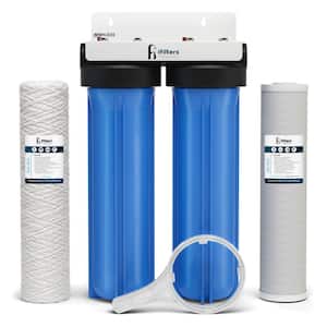 Whole House Water Filter System, 2-Stage Big Blue Sediment & CTO Carbon Block, Reduces Chlorine, Taste, Odor & Sediment
