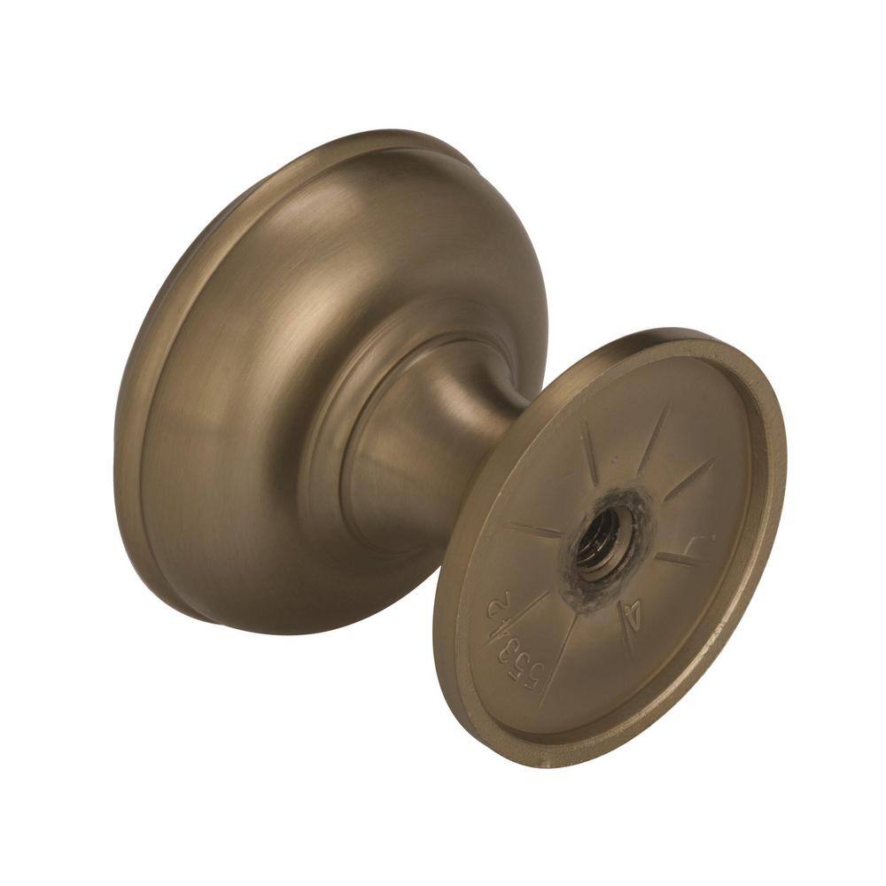 Golden Champagne Round Traditional Cabinet Knob with Mounting Hardware