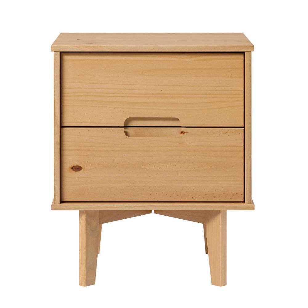 Walker Edison Furniture Company 2 Drawer Natural Pine Solid Wood Mid   Natural Pine Nightstands Hd9527 64 1000 