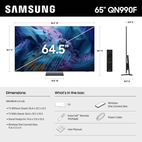 Samsung 65” Class Neo QLED 8K QN990F Samsung Vision AI Mini LED