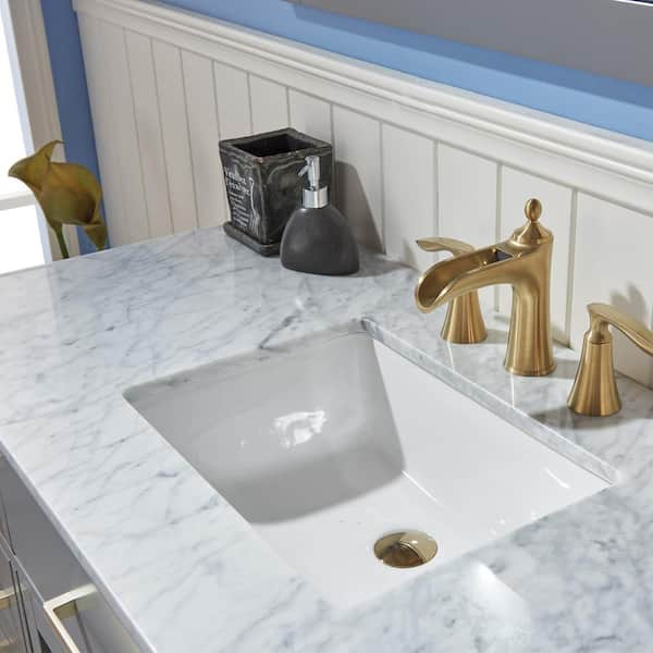 Altair Ivy 48 In Single Bathroom Vanity Set In Gray And Carrara White Marble Countertop With Mirror Gr Ca The Home Depot