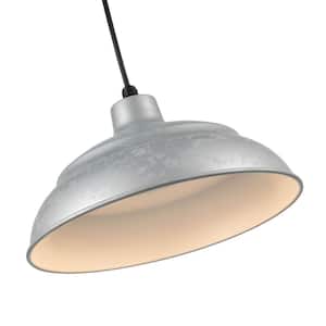 R Series 11-Watt Integrated LED Painted Galvanized Pendant with Metal Shade
