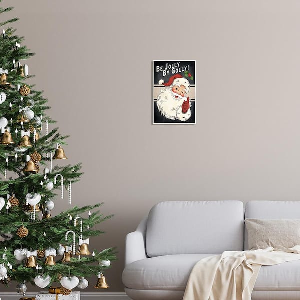 Be Jolly By Golly Vintage Christmas Santa by Jo Moulton Unframed Graphic Art Print Country 15 in. x 10 in.