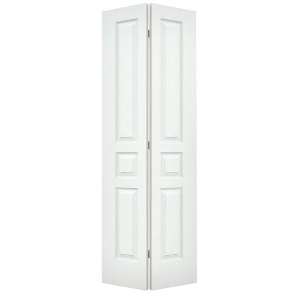 JELD-WEN 32 in. x 80 in. Avalon White Painted Textured Hollow Core Molded Composite Closet Bi-fold Door