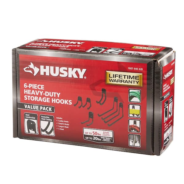 Husky 50 lbs. Heavy-Duty Wall-Mounted Double S-Hook with Mounting Hardware  815300 - The Home Depot