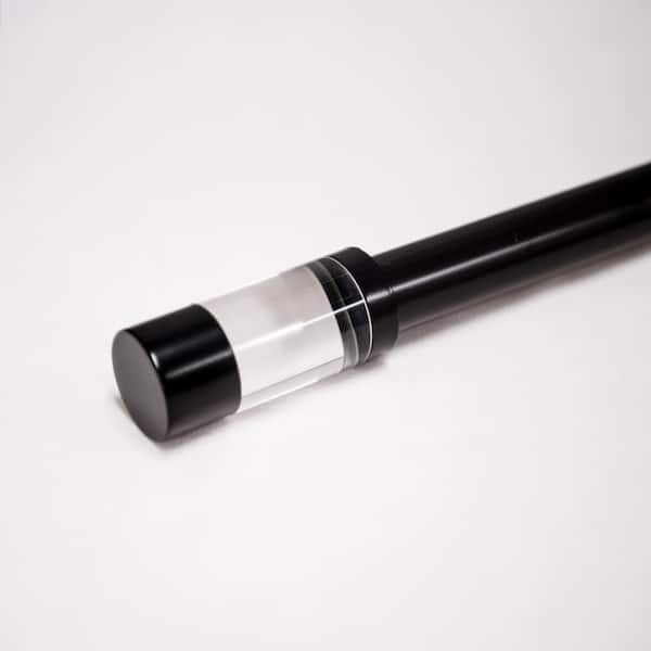 Best Home Fashion 84 in Adjustable Metal Single Curtain Rod with Acrylic Finial in Black