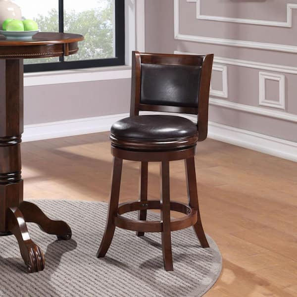 Boraam Augusta 38 in. H Brown/Cappuccino Swivel Wood Bar Stool