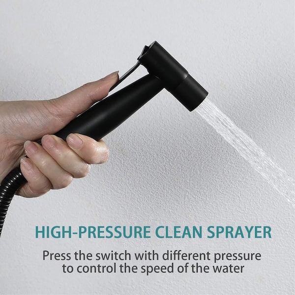 Non-Electric Stainless Steel Handheld Bidet Sprayer for Toilet Bidet Attachment in Black Easy to Install