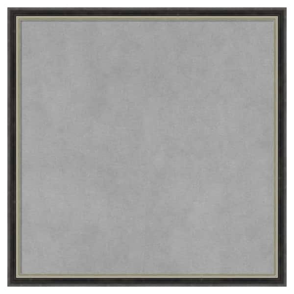 Amanti Art Theo Black Silver Narrow 17 in. x 17 in. Framed Magnetic Board