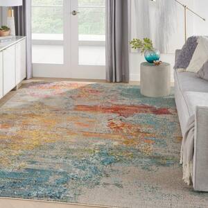 Celestial Sealife Multicolor 8 ft. x 11 ft. Abstract Modern Area Rug