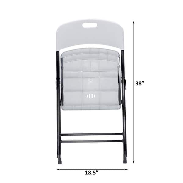 Afoxsos White Portable Plastic Folding Chairs Indoor/Outdoor Events, Perfect for Camping/Picnic/Tailgating/Party (4-Pack)