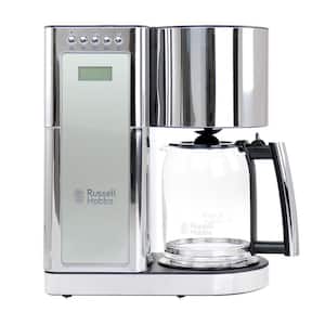 Glass 8-Cup Coffee Maker in Silver and Stainless Steel