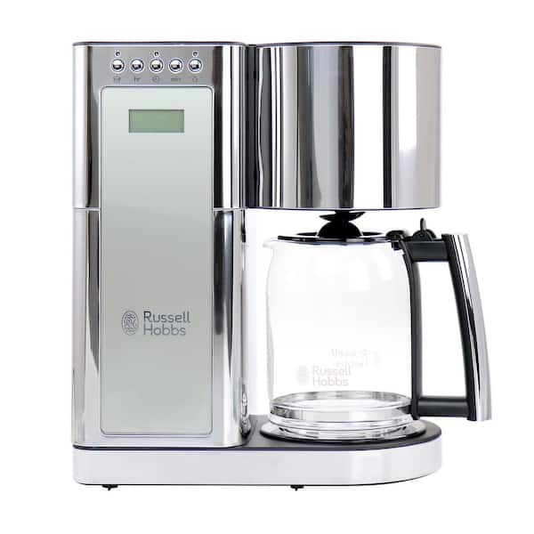 Russell Hobbs Glass 8-Cup Coffee Maker in Silver and Stainless Steel  986114715M - The Home Depot