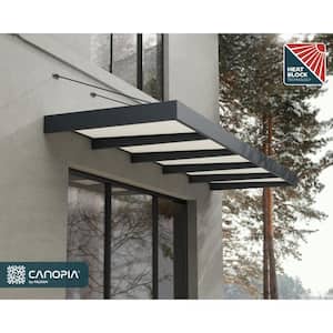 Sophia 5 ft x 16 ft. Gray/White Opal Door and Window Awning