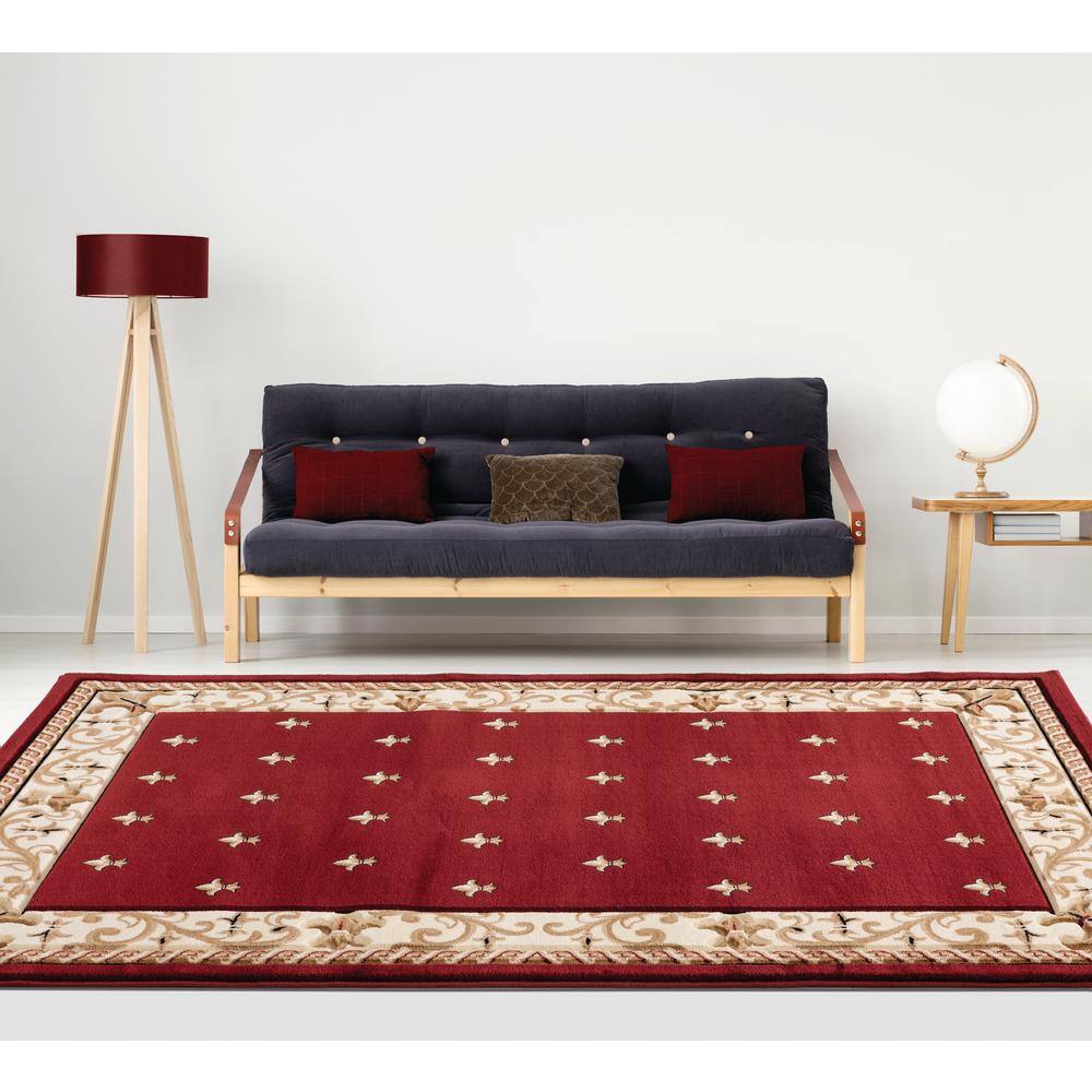 Bristol Elegance Burgundy Synthetic 3' x 4' Tufted Area Rug