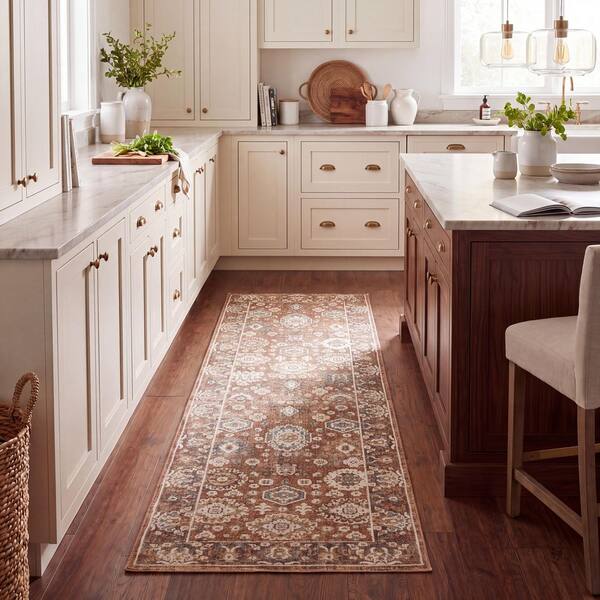 Sarafina 2 ft. x 8 ft. Copper/Brown Tribal Runner Rug