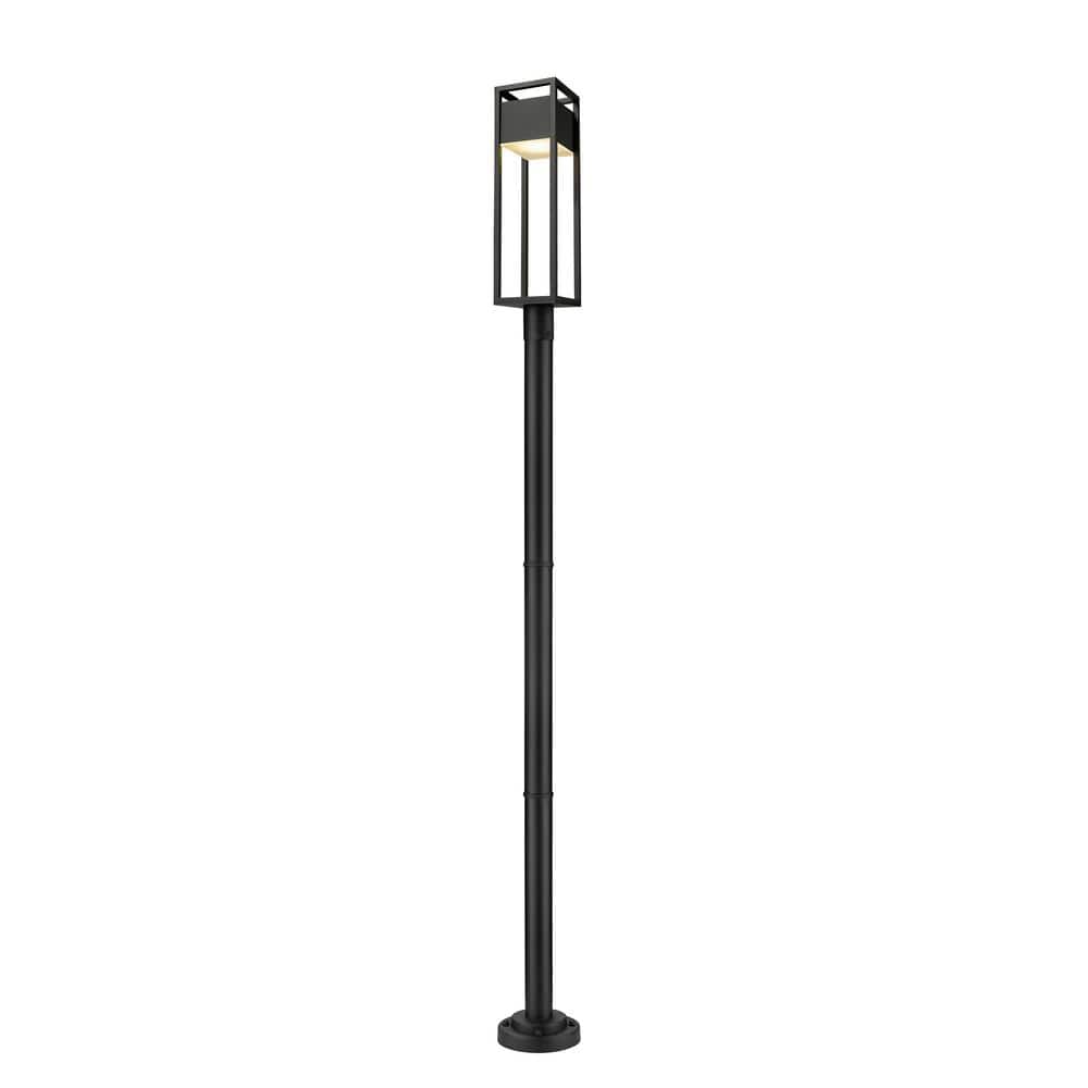 Barwick 100.75 in. 1-Light Black LED Aluminum Hardwired Outdoor Weather Res