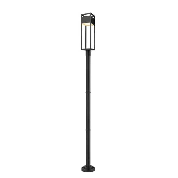 Unbranded Barwick 100.75 in. 1-Light Black LED Aluminum Hardwired Outdoor Weather Resistant Post Light Set LED