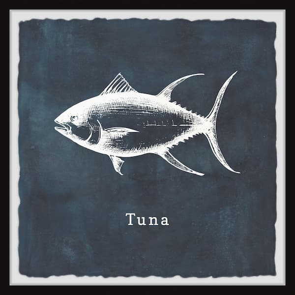 Unbranded "Tuna in Blue" by Marmont Hill Framed Animal Art Print 12 in. x 12 in.