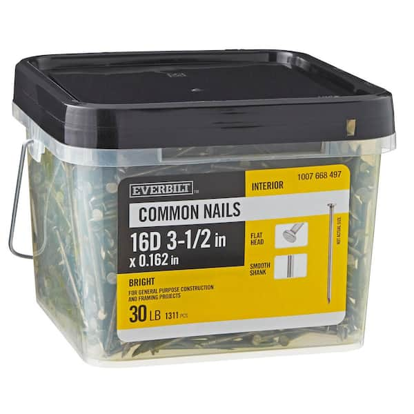 3-1/2 in. x 16D Bright Common Nails 30 lbs. (1311-Count)