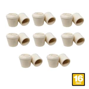 1-1/4 in. Off-White Rubber Leg Caps for Table, Chair, and Furniture Leg Floor Protection (16-Pack)