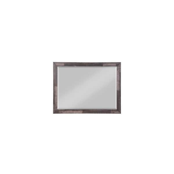 HomeRoots 48 in. W x 36 in. H Dark Cherry Rectangle Dresser Mirror Mounts To Dresser With Frame