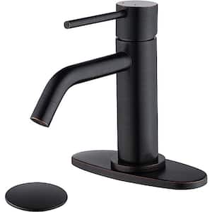 Oil Rubbed Bronze Bathroom Faucets Single Hole with 6 in. Deck Plate, 1 Handle Rubbed Bronze-Bath Accessory Set