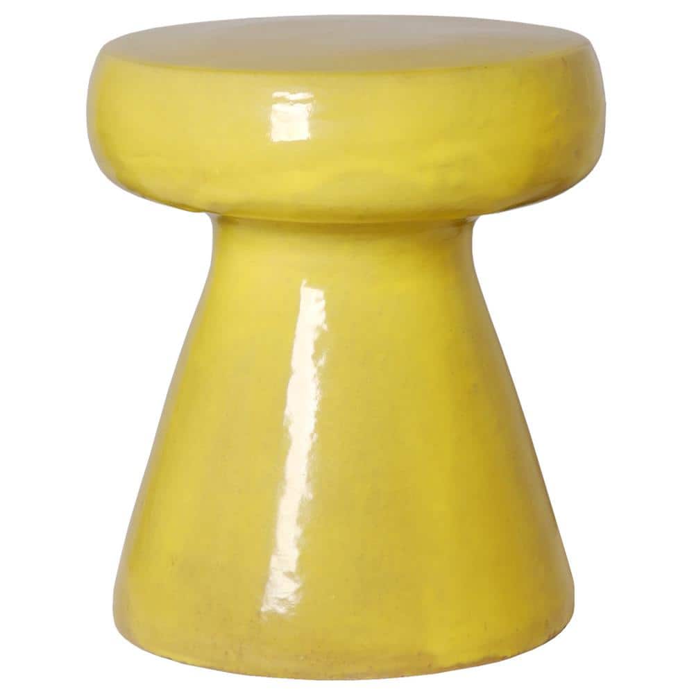 Emissary Mushroom 18 in. H Mustard Yellow Round Ceramic