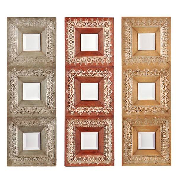 Southern Enterprises 36 in. x 36 in. 3-Piece Clarita Metal Framed Mirror Set