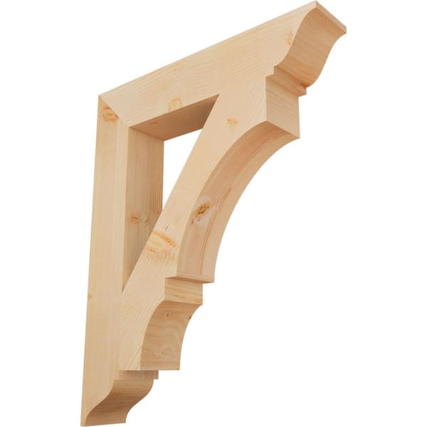 Ekena Millwork 5.5 in. x 40 in. x 32 in. Douglas Fir Balboa Traditional Smooth Bracket