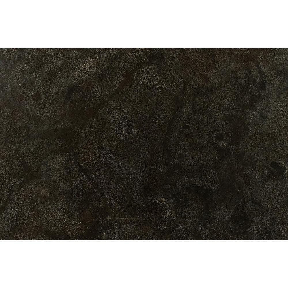 Stella 31" Round Black Marble Coffee Table with Walnut Legs