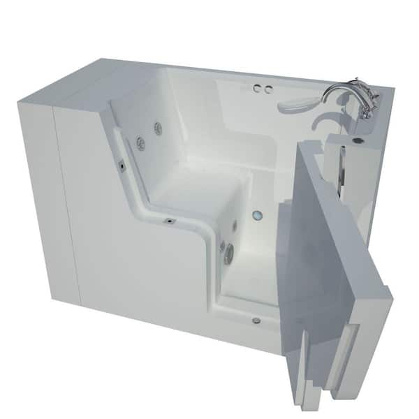 Universal Tubs Nova Heated Wheelchair Accessible 4.5 ft. Walk-In Whirlpool Bathtub in White with Chrome Trim