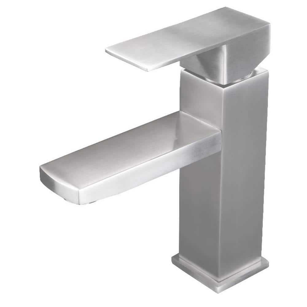Brushed Nickel Modern Single-Handle Bathroom Faucet