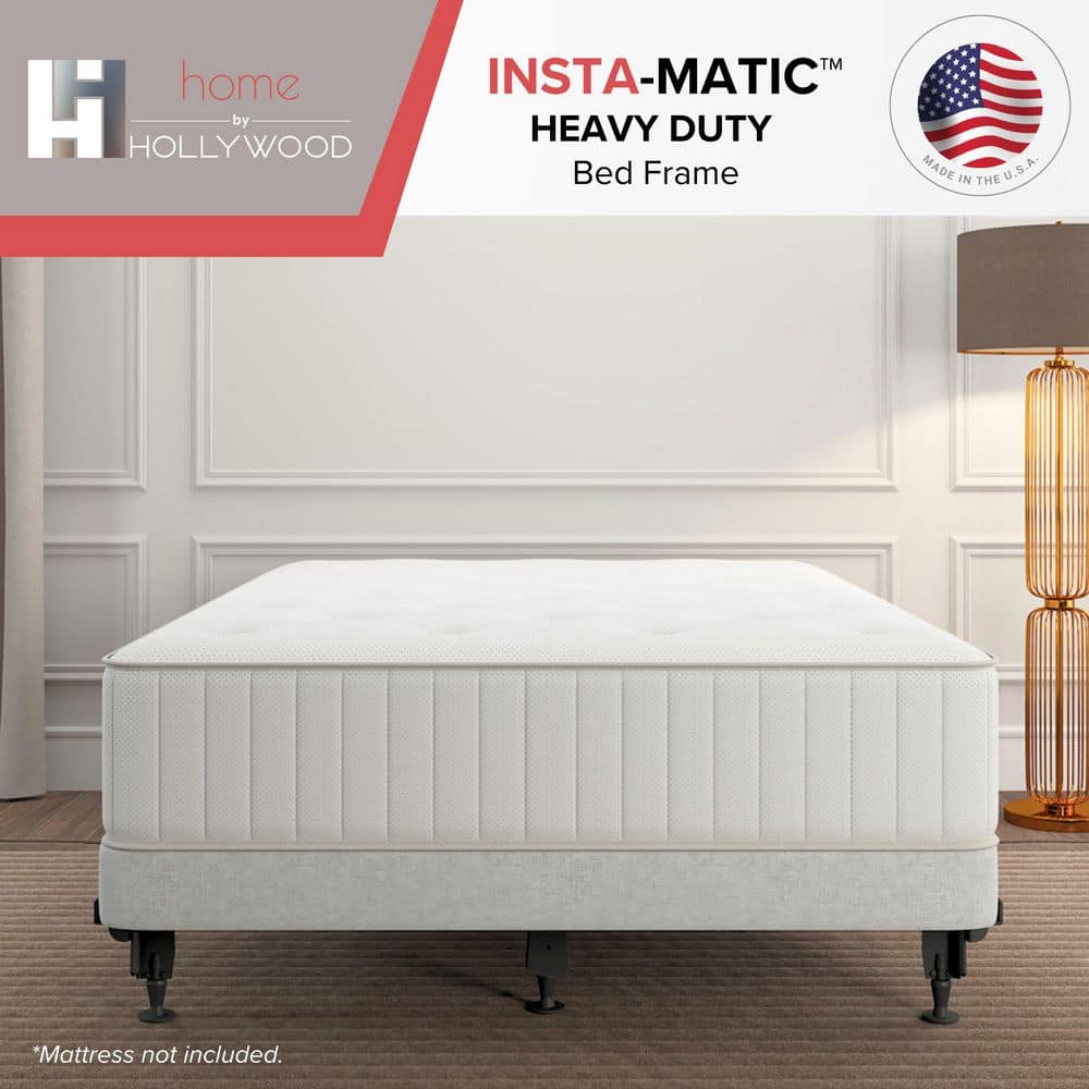 Hollywood Dark Metal Adjustable Bed Frame with Casters